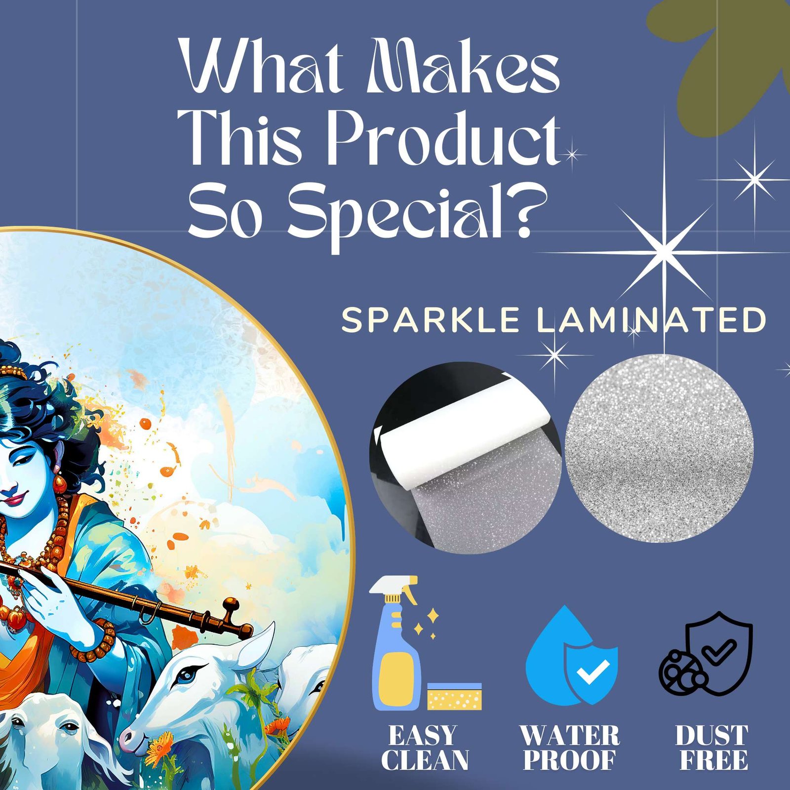 Wall Painting for Wall Decoration with Frame Sparkle Glossy Round Golden Framed Large Painting Office, Living Room, Bedroom, Home Decoration - Image 4